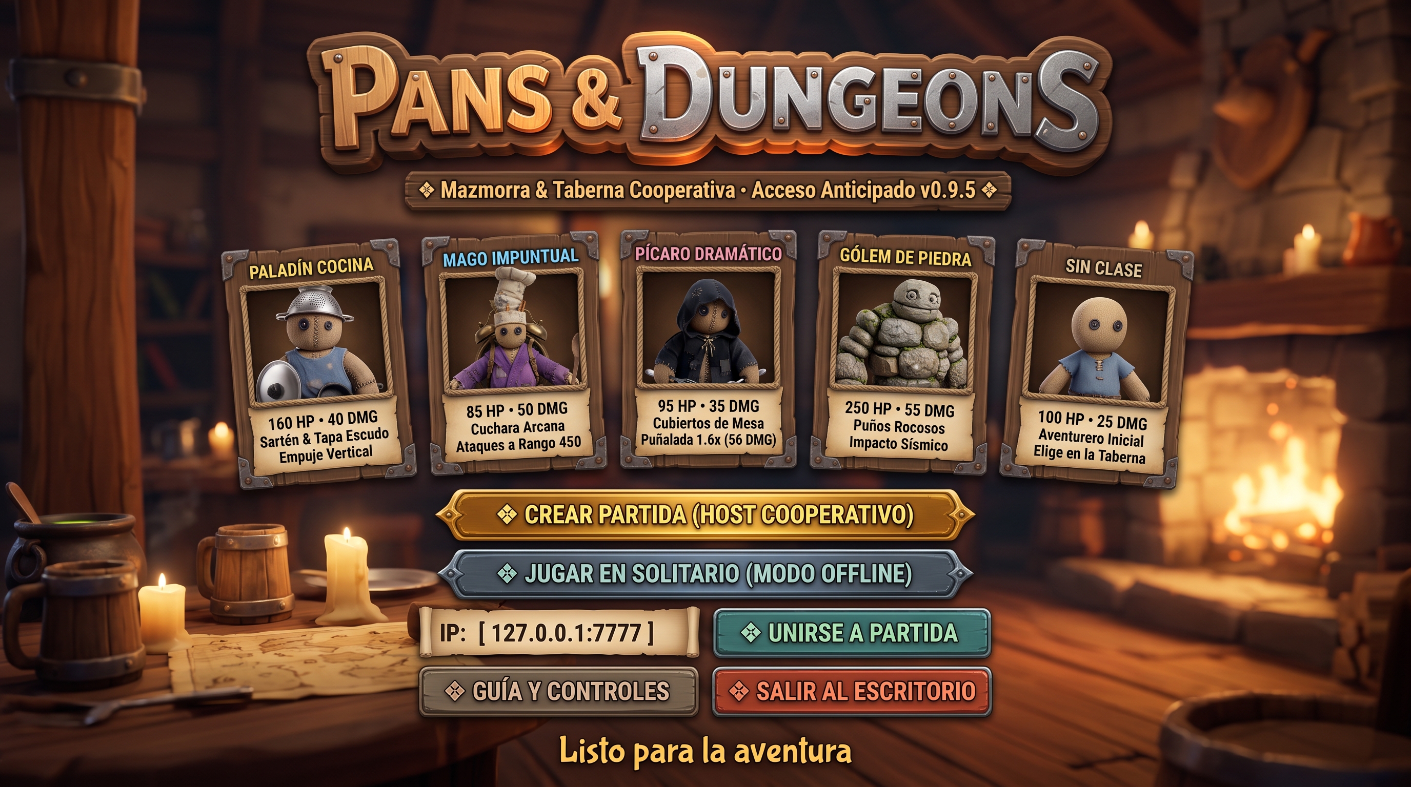 Pans & Dungeons Nuevo Menú Principal en Unreal Engine 5